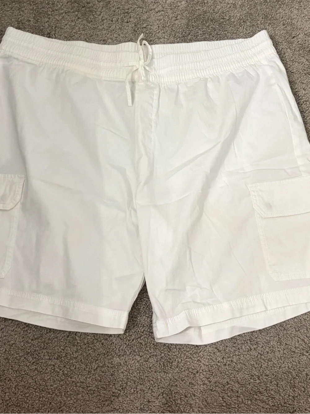 INC International Concepts White Men's Cargo Shorts with Drawstring